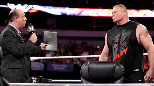Подписание контракта на бой на SummerSlam 2012 между Броком Леснаром и Triple H