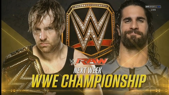 Большой матч за титул чемпиона WWE назначен на следующее RAW