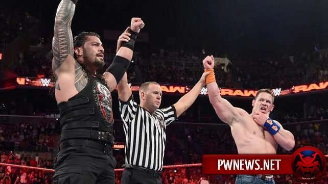 Роман Рейнс и Джон Сина провели матч за командные титулы после окончания Raw; Звезда UFC тизерит матч против Брока Леснара в WWE