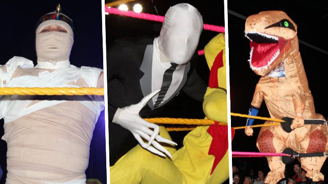 На хаус-шоу NXT в Орландо прошел большой баттл-роял в честь Хэллоуина в крутых костюмах (17 фото)