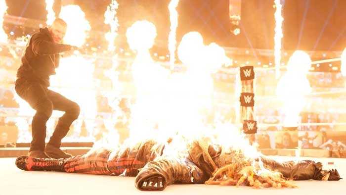Как WWE снимали матч с огнем Брэя Уайатта против Рэнди Ортона на TLC 2020