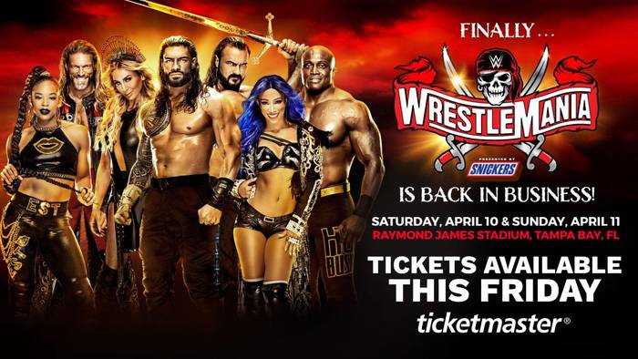 Титульный матч анонсирован на ближайший эпизод NXT UK; Названа новая дата поступления в продажу билетов на WrestleMania 37