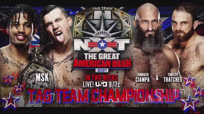 Титульный матч добавлен в заявку NXT The Great American Bash 2021; Матчи и сегмент анонсированы на следующую неделю