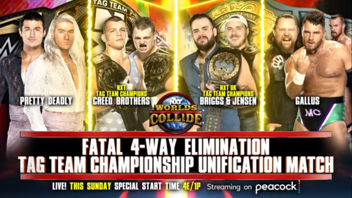 Большой матч с объединением титулов назначен на Worlds Collide; Звёзды Raw и SmackDown появились на NXT; Новый анонс AEW на All Out и другое