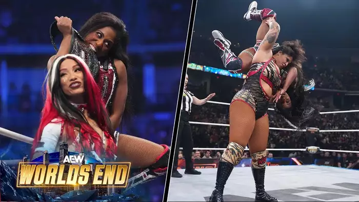 Чем закончился матч за женские командные чемпионства AEW на Worlds End 2025?; Результат MNM