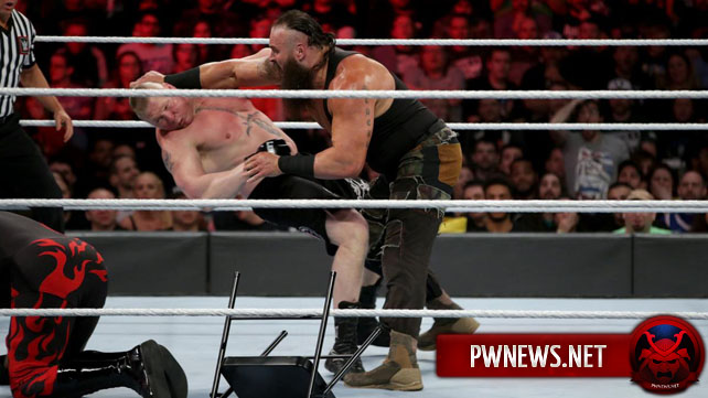 Брон Строуман и Брок Леснар, как сообщается, устроили шут рестлинг во время прямого эфира Royal Rumble 2018